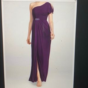 David’s Bridal bridesmaid one shoulder dress